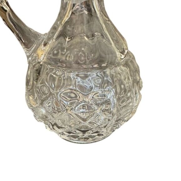 Vintage Clear Glass Oil Or Vinegar Cruet With Etched Stopper - Picture 2 of 9